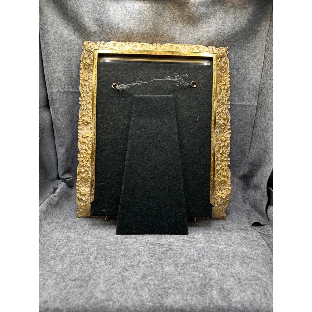Vintage Ornate Gold Cream Floral Picture Frame Baroque 8x10 Tabletop Wall Decor